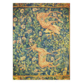 ファウディアペア，ゴシック様式のファンタジー花，緑 テーブルクロス (正面)