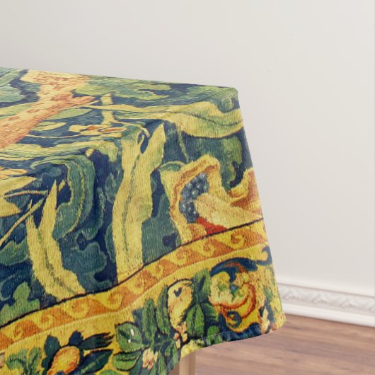 ファウディアペア，ゴシック様式のファンタジー花，緑 テーブルクロス (インサイチュ)