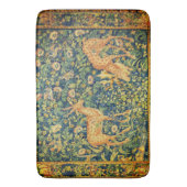 ファウディアペア，ゴシック様式のファンタジー花，緑 バスマット (正面縦)