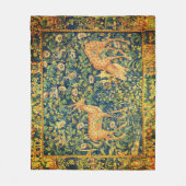 ファウディアペア,ゴシック様式のファンタジー花,緑 フリースブランケット (正面)