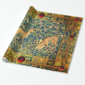 ファウディアペア，ゴシック様式のファンタジー花，緑 ラッピングペーパー (アンロールド)