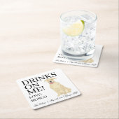 ファウパーソナライズされたンタンピットブルスタフィドッグ結婚ズ スクエアペーパーコースター (インサイチュ)