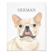 ファウパーソナライズされたンタンフレンチエフランスのブルドッグアート フォトプリント            (正面)