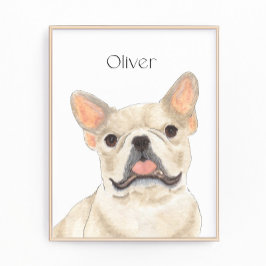 ファウパーソナライズされたンタンフレンチエフランスのブルドッグアート フォトプリント           