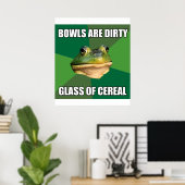 ファウル独身のカエルのグラスのシリアル ポスター (ホームオフィス)