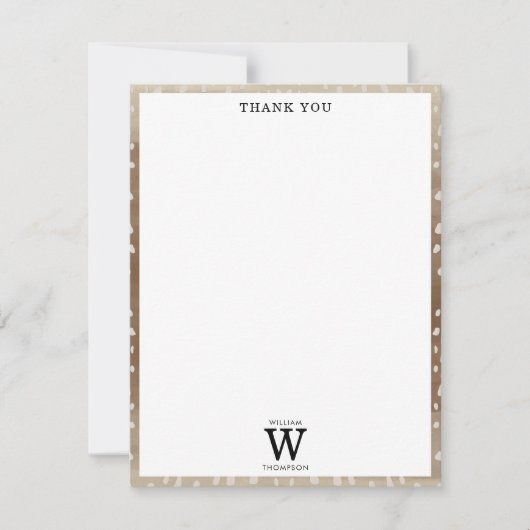 ファウンスポットベビーディアアニマルプリントモノグラム サンキューカード (正面)