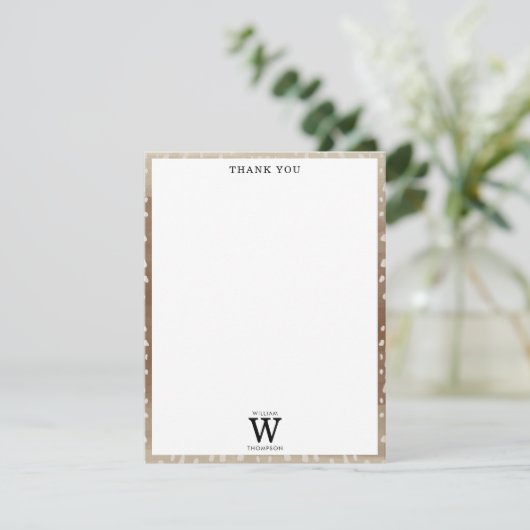 ファウンスポットベビーディアアニマルプリントモノグラム サンキューカード (スタンド正面)