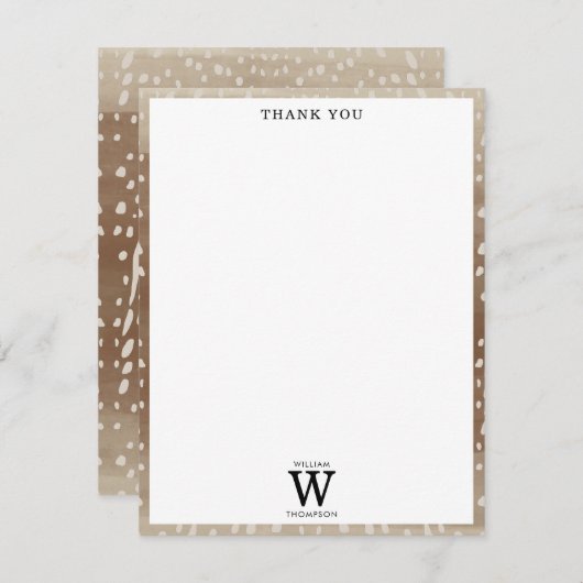 ファウンスポットベビーディアアニマルプリントモノグラム サンキューカード (正面/裏面)