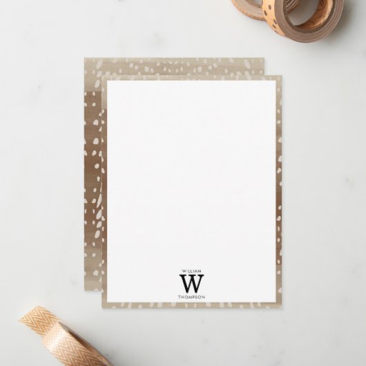 ファウンスポットベビーディアアニマルプリントモノグラム ノートカード (正面/裏面インサイチュ)