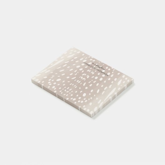 ファウンスポットベビーディアーアニマルプリント パーソナライズされた ポストイット (アングル)