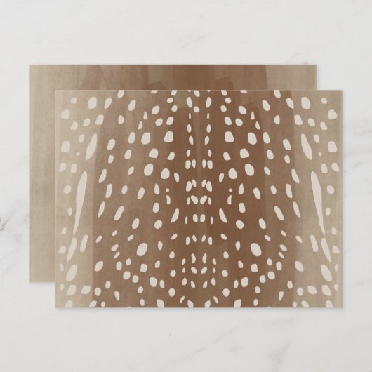 ファウンスポットベビー鹿アニマルプリントパターン シーズンポストカード (正面/裏面)