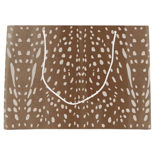 ファウンスポットベビー鹿アニマルプリントパターン ラージペーパーバッグ (正面)