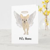 ファウンタンクリームチワワ悔やみや弔慰メモリアル カード (黄色い花)