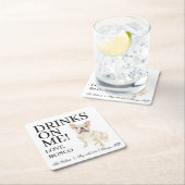 ファウンタンクリームフレンチウフランスのブルドッグ結婚ズ スクエアペーパーコースター (インサイチュ)