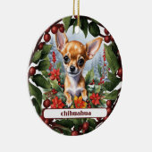 ファウンチワホアパピーホリデージョイカスタムクリスマス セラミックオーナメント (右)