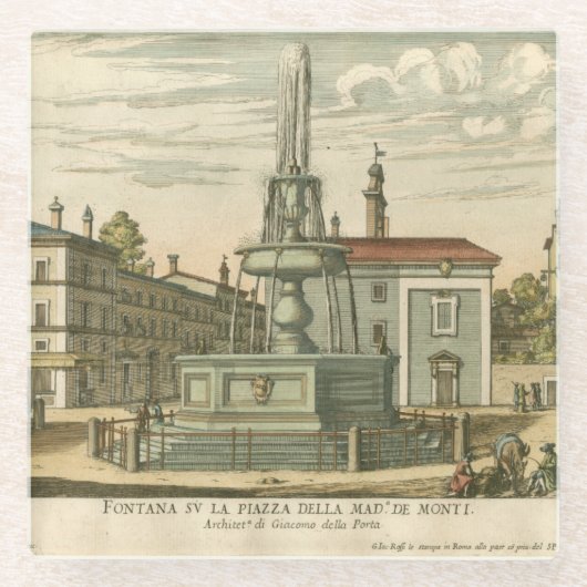 ファウンテンインタウンイタリアンスクエアバイファルダ ガラスコースター (正面)