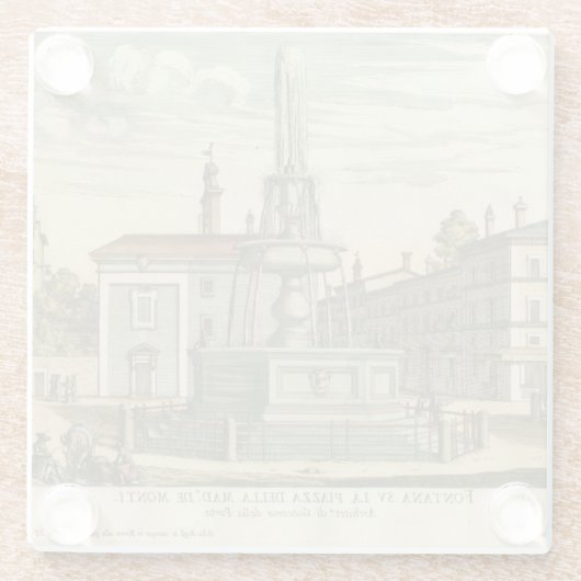 ファウンテンインタウンイタリアンスクエアバイファルダ ガラスコースター (裏面)