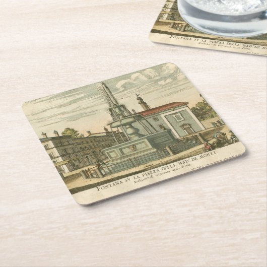 ファウンテンインタウンイタリアンスクエアバイファルダ スクエアペーパーコースター (アングル)