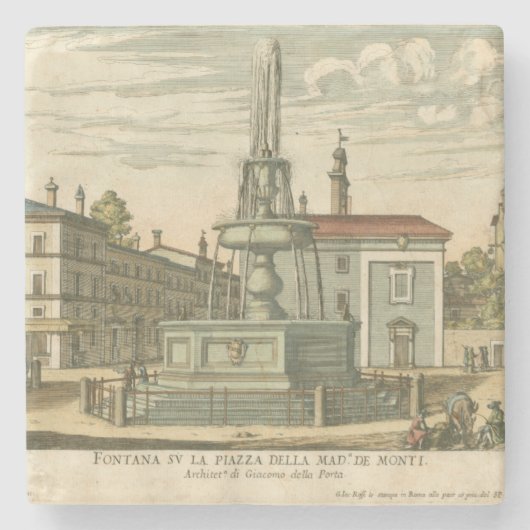 ファウンテンインタウンイタリアンスクエアバイファルダ ストーンコースター (正面)