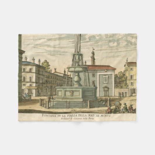 ファウンテンインタウンイタリアンスクエアバイファルダ フリースブランケット (正面(横))