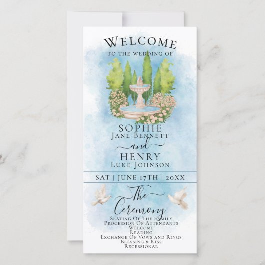 ファウンテンエレガントドーブラグジュアリー結婚式 プログラム (正面)