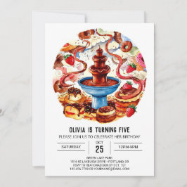 ファウンテンカラフルチョコレート誕生日 招待状