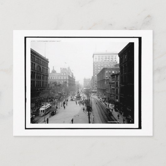 ファウンテンスクエア、シンシナティ、オハイオヴィンテージ ポストカード (正面)