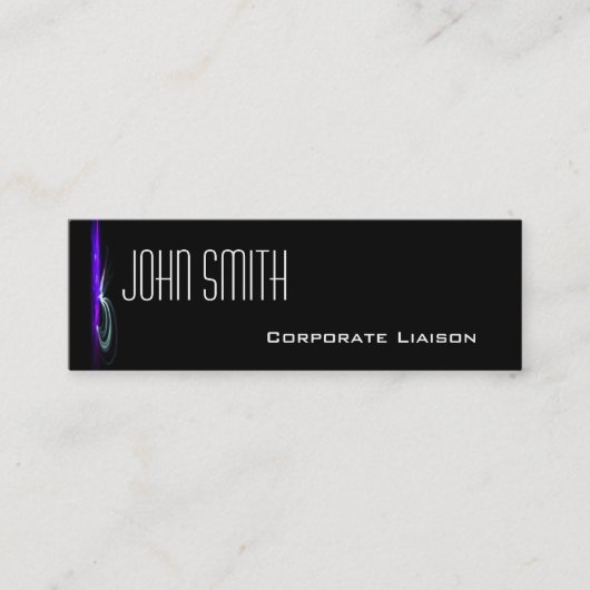 ファウンテンブルーモダンスキニービジネスカード スキニー名刺 (正面)