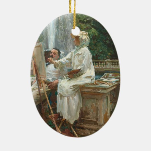 ファウンテンヴィラトルロニアフラスカティ，イタリア セラミックオーナメント (裏面)