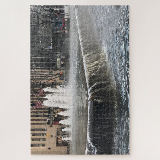 ファウンテン凍っていシブアベニューヨークシティNYC ジグソーパズル (縦)