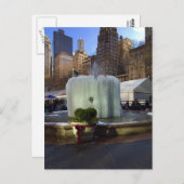 ファウンテン凍っていブライアントパークマンハッタンニューヨークNYC ポストカード (正面/裏面)