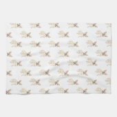 ファウントンクリームフレンチブルドフランスのッグ キッチンタオル (横)