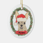 ファウンパーソナライズされたタンクリームチワワ セラミックオーナメント (右)