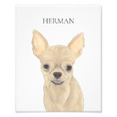 ファウンパーソナライズされたタン短髪チワホアアート フォトプリント            (正面)