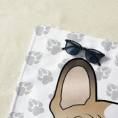 ファウンピッドフランスのブルドッグ/フレンチードッグ&ネーム ビーチタオル (インサイチュ)