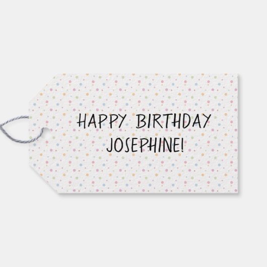 ファウンプグドッグパカラフルステルハッピーバースデー ギフトタグ (裏面横)