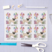 ファウンプグドッグパカラフルステルハッピーバースデー 薄葉紙 (クラフト)