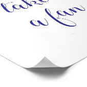 ファエレガントン・ネイビー・ブルーのサインを結婚お願い ポスター (角)