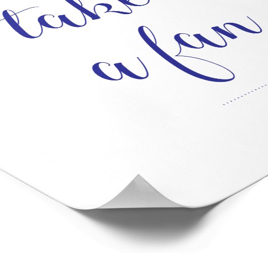 ファエレガントン・ネイビー・ブルーのサインを結婚お願い ポスター (角)