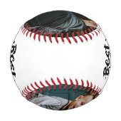 ファカスタムーザーズデイ最高のパパエバーフォトギフトベース 野球ボール (裏面)