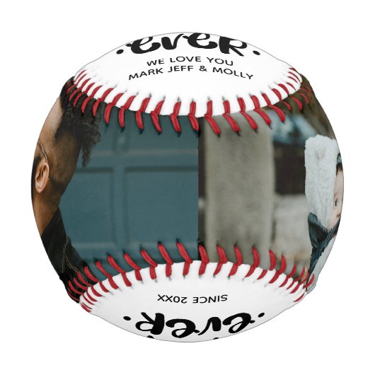 ファカスタムーザーズデイ最高のパパエバーフォトギフトベース 野球ボール (正面)