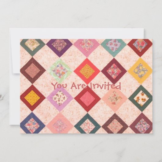 ファカラフルブリックパターン 招待状 (正面)