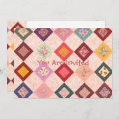 ファカラフルブリックパターン 招待状 (正面/裏面)