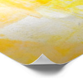 「ファクター」グレーと黄色の抽象芸術アートポスタープリント ポスター (角)