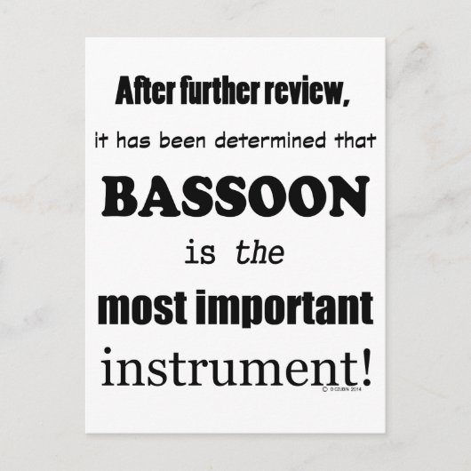 ファゴット　一番大切な楽器 ポストカード (正面)