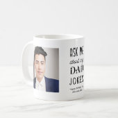 ファザおもしろいーパパ引用文白黒写真 コーヒーマグカップ (正面左)