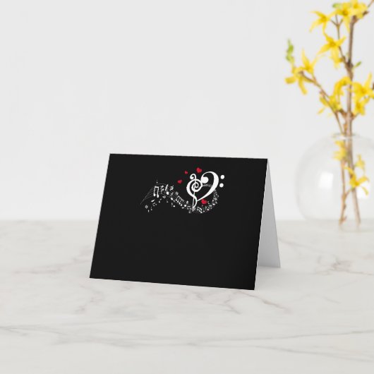 ファザーズデイファブパパミュージカルバスクレフ、 音符記号 カード (黄色い花)