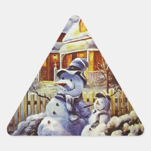 ファザー&ソン雪だるま 三角形シール