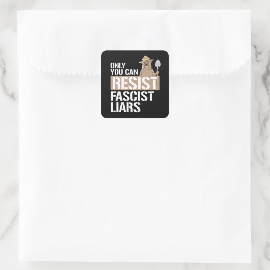 ファシストの嘘に抵抗できるのは君だけだ スクエアシール (バッグ)