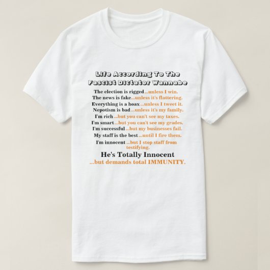 ファシストの独裁者ワナベによる生活.... Tシャツ (デザイン正面)